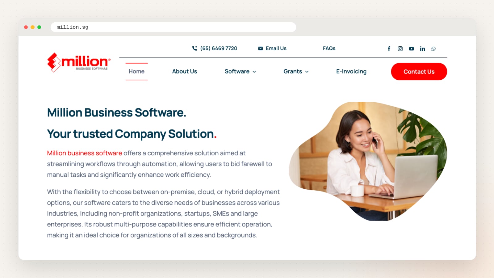 Million Accounting and Stock Control website homepage
