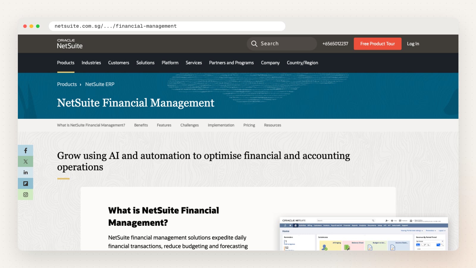 Oracle NetSuite financial management page (netsuite.com.sg/.../financial-management)