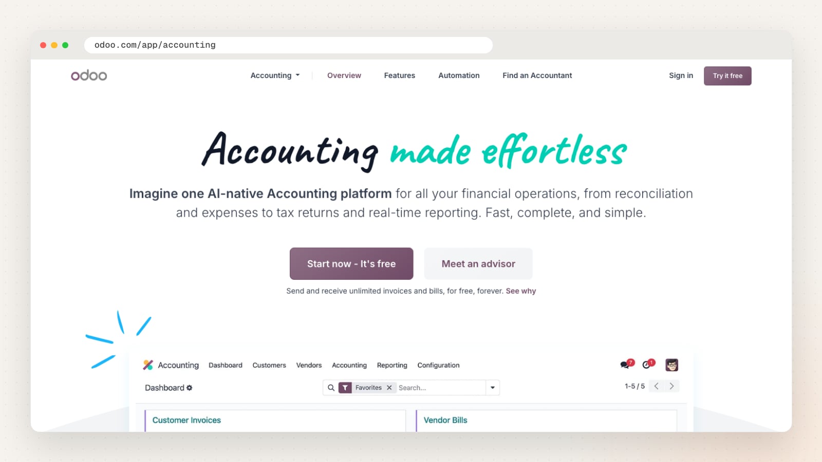 Odoo Accounting app page (odoo.com/app/accounting)