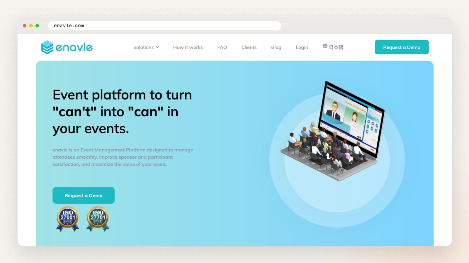 enavle website homepage