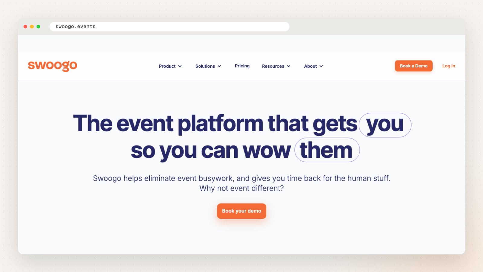 Swoogo website homepage