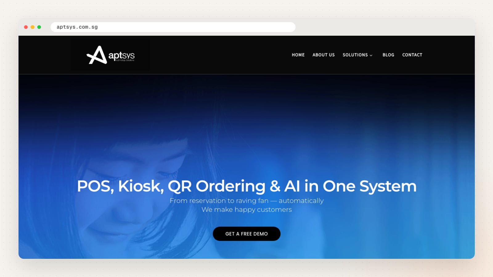 Aptsys website homepage