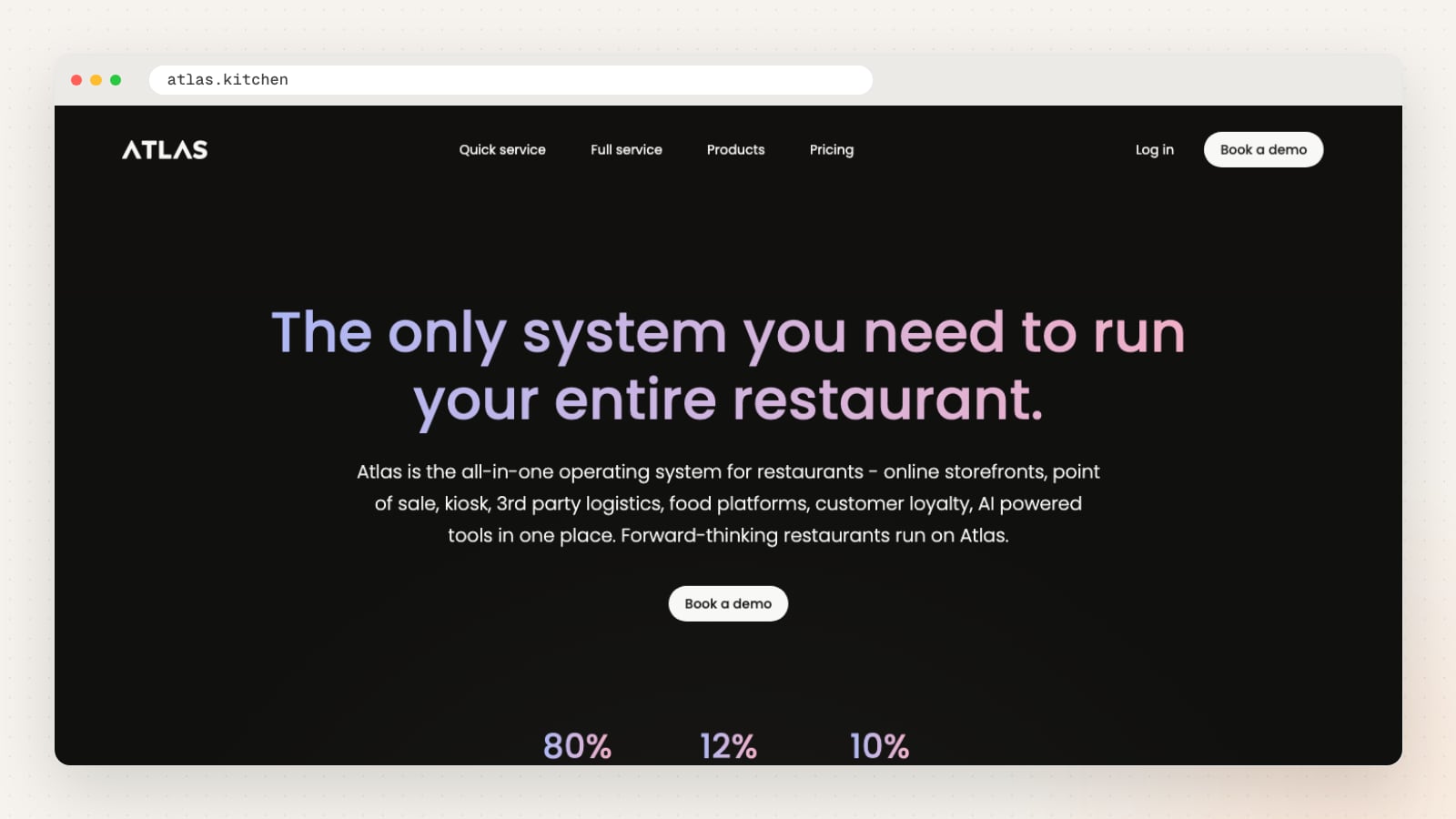 Atlas website homepage