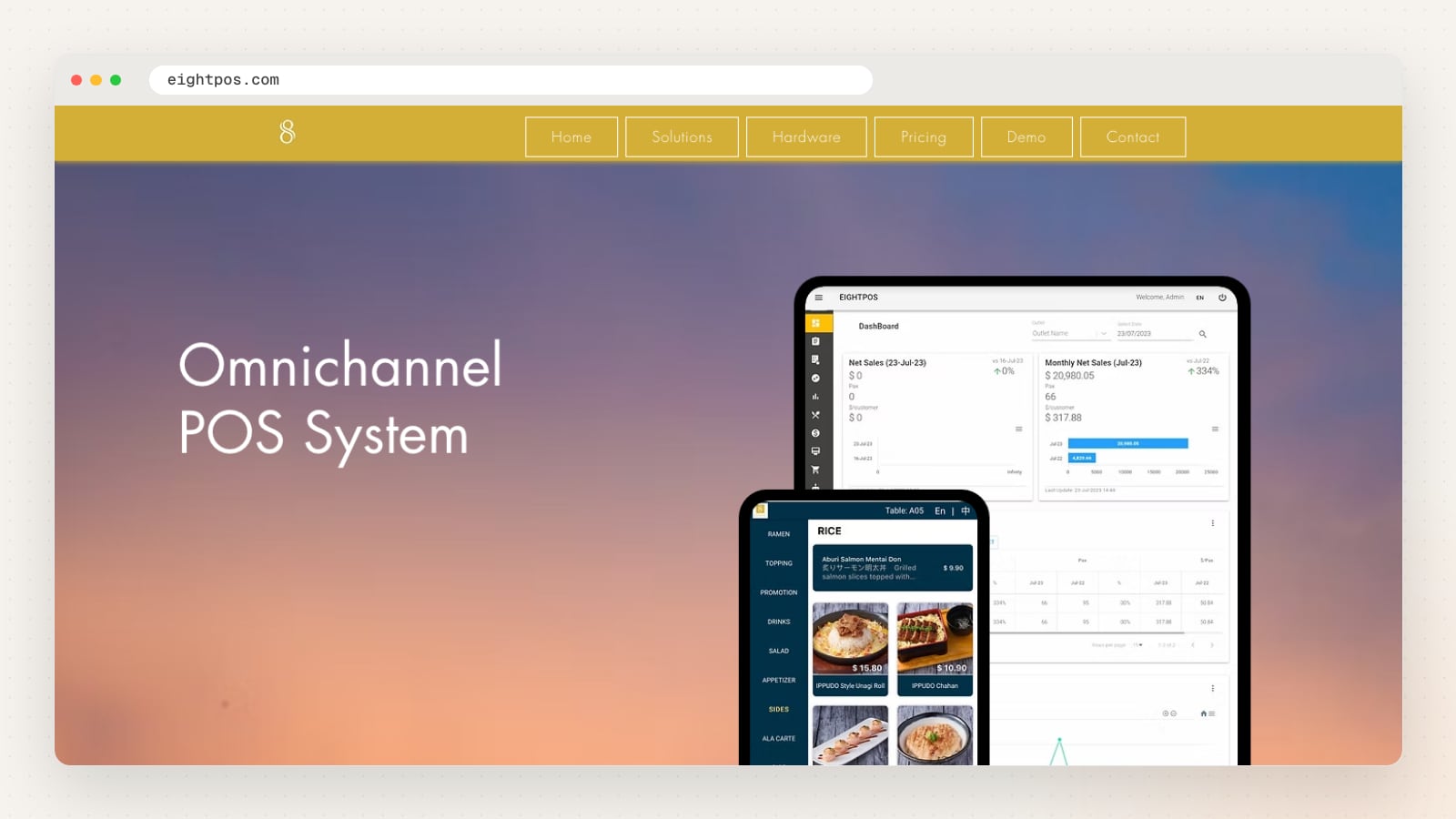 Eightpos website homepage