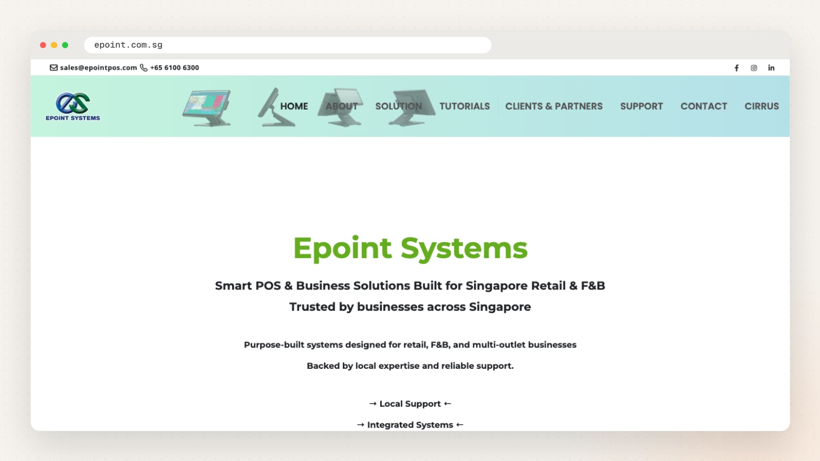 Epoint website homepage