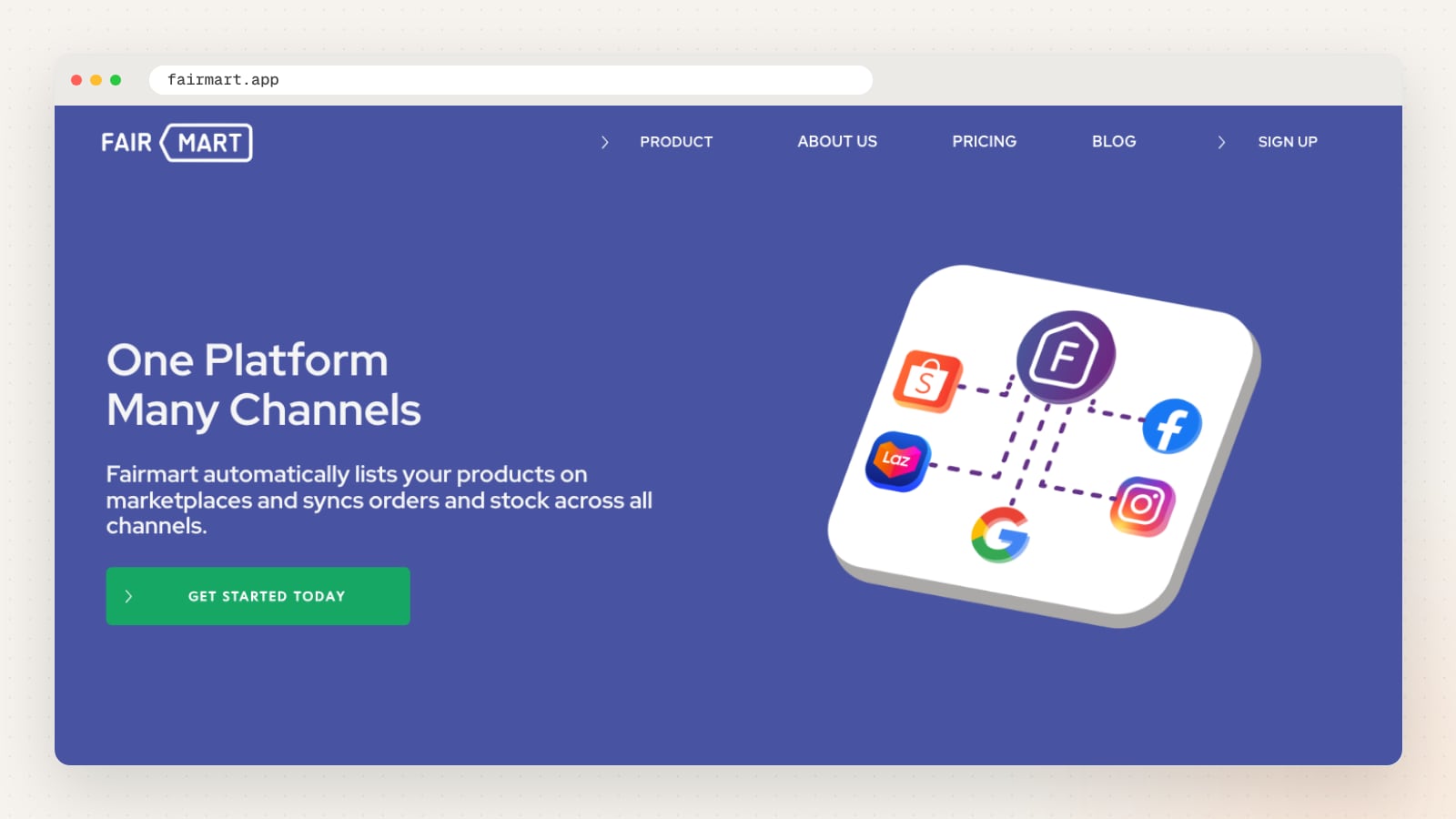 Fairmart website homepage