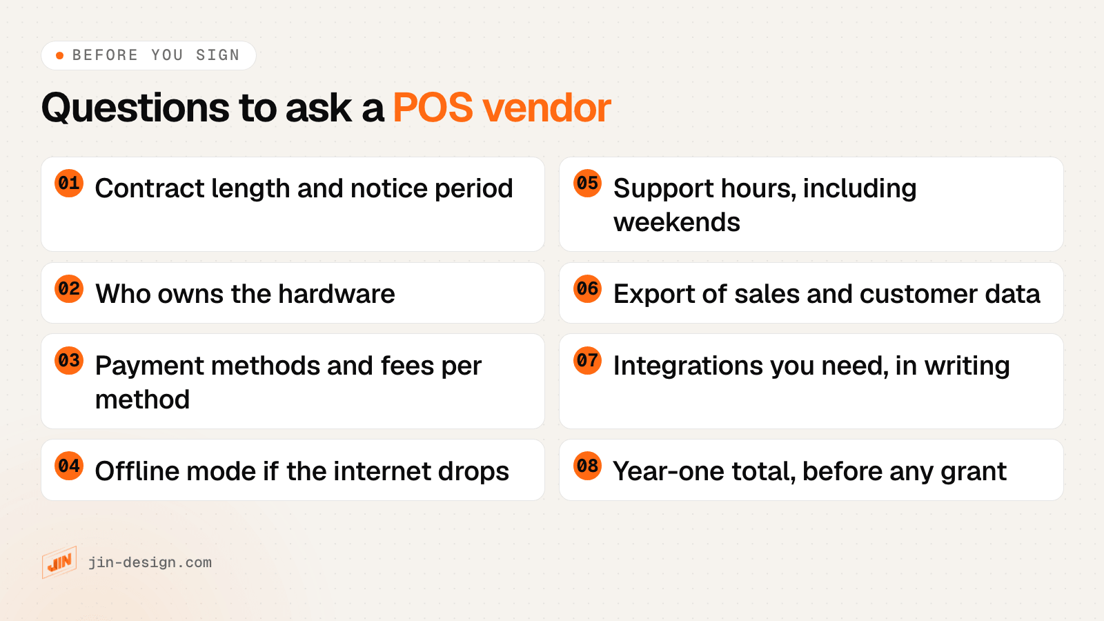 Checklist of questions to ask a POS vendor in Singapore before signing a contract