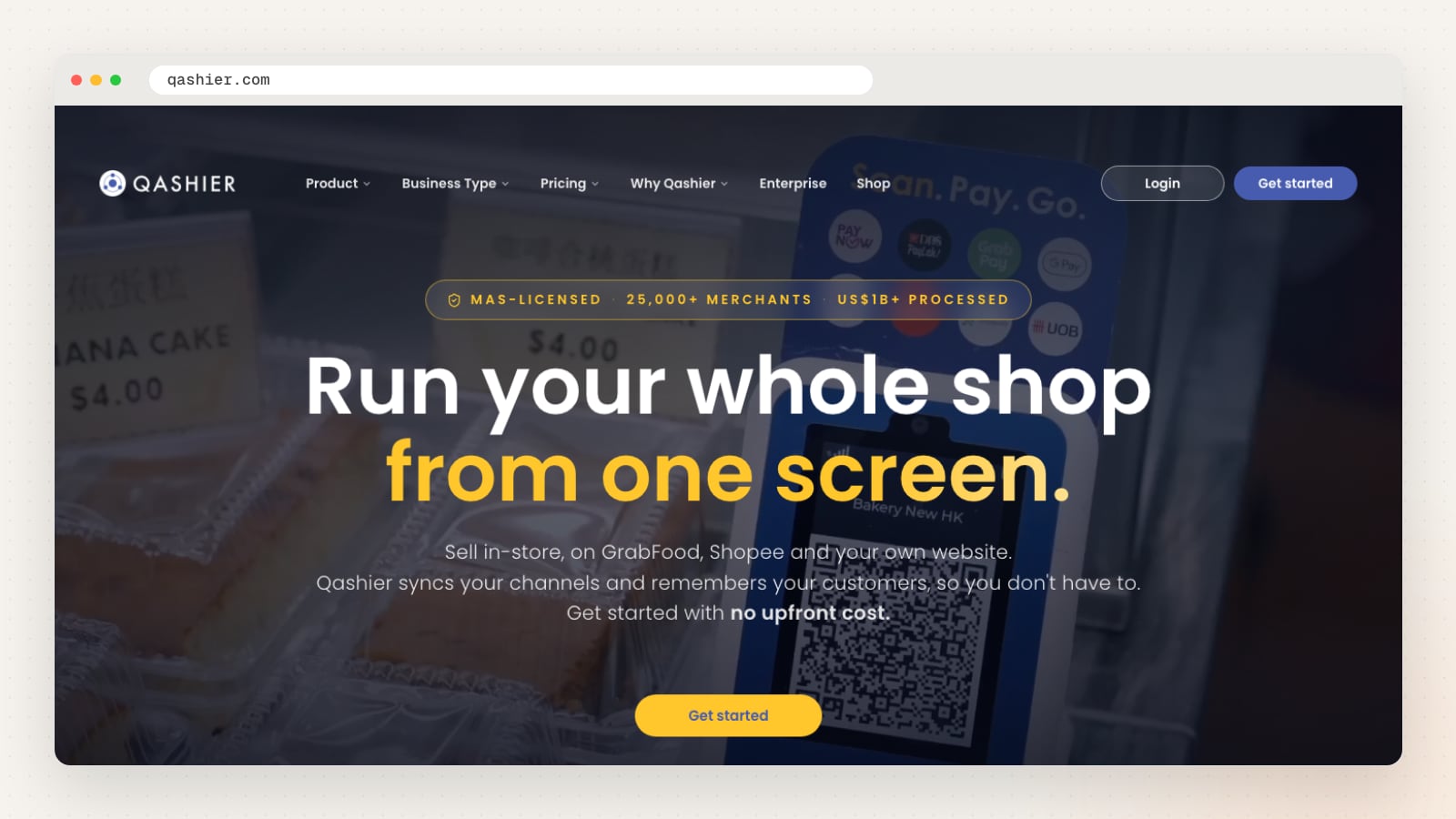 Qashier website homepage