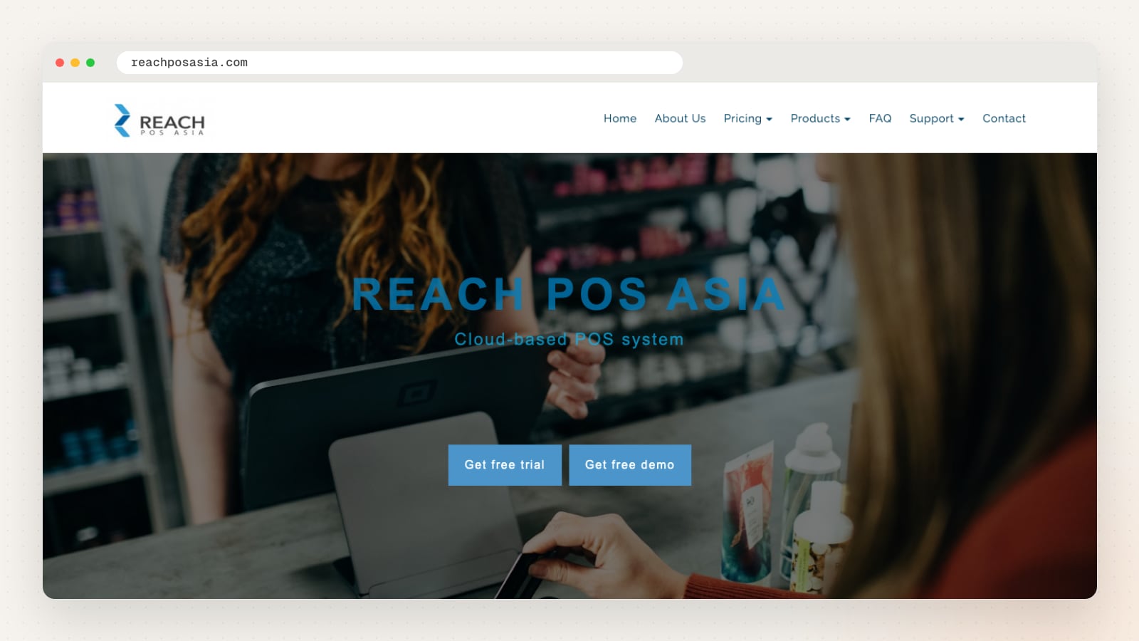 Reach POS Asia website homepage