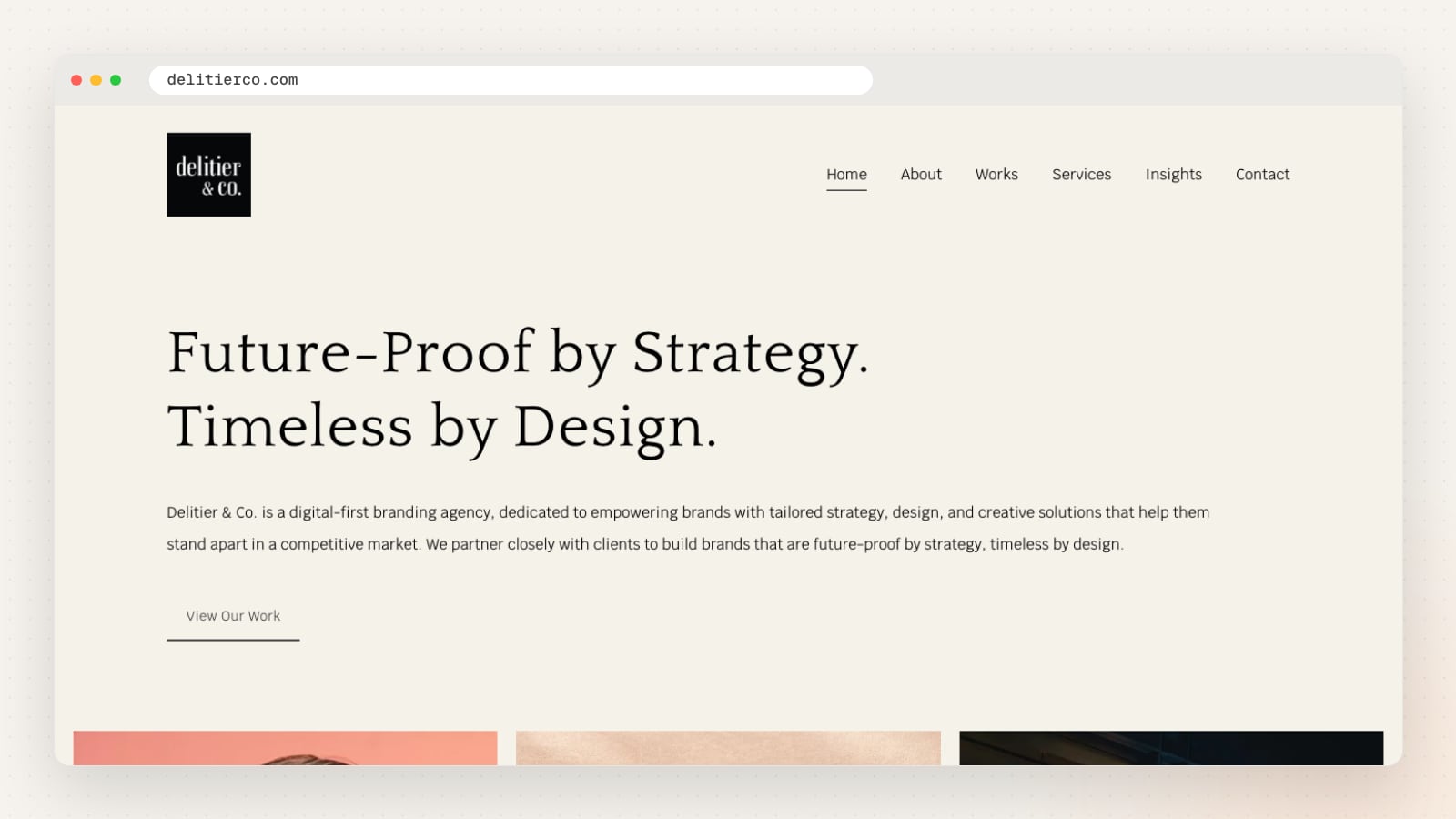 Delitier & Co. website homepage