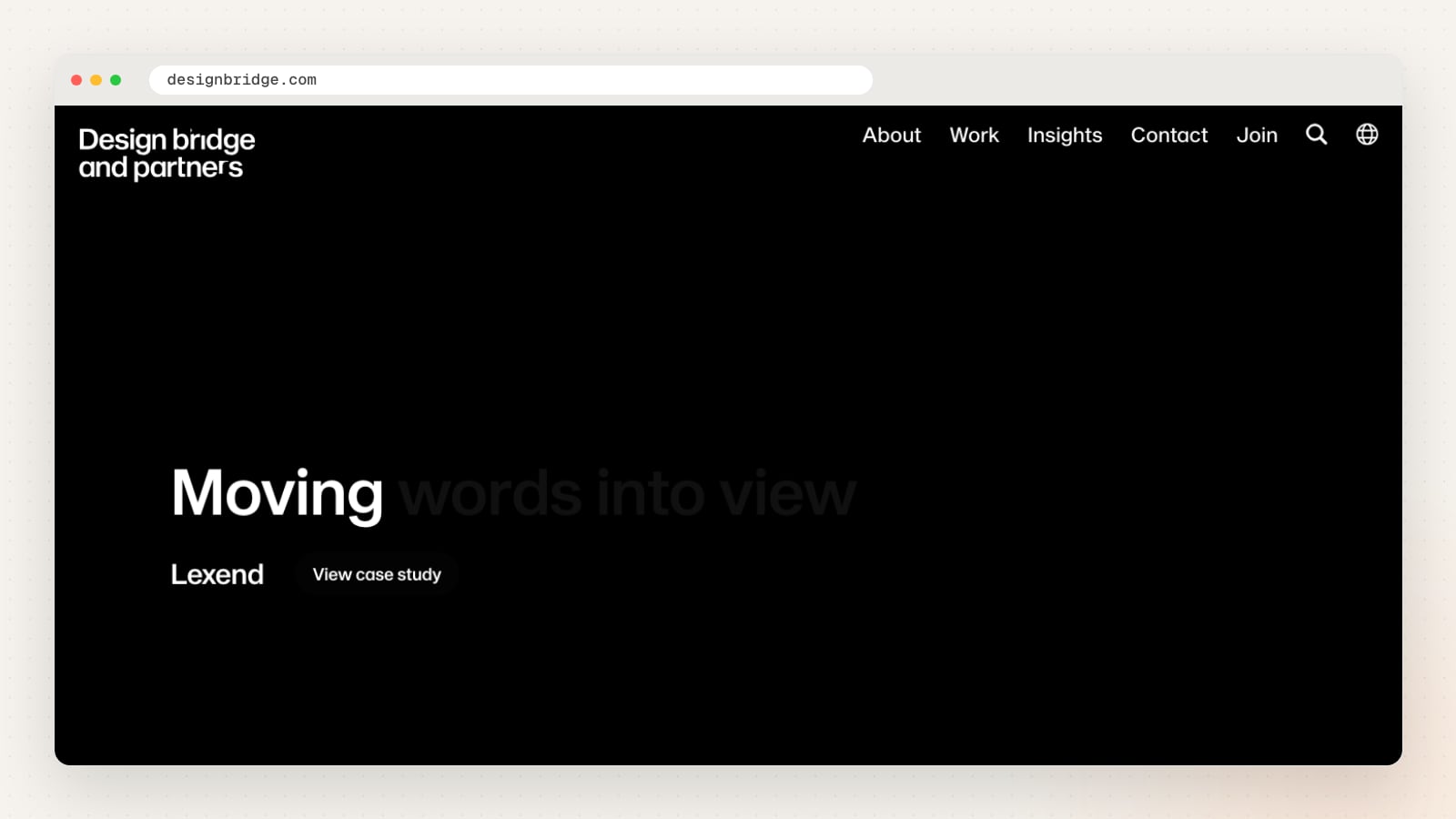 Design Bridge and Partners website homepage