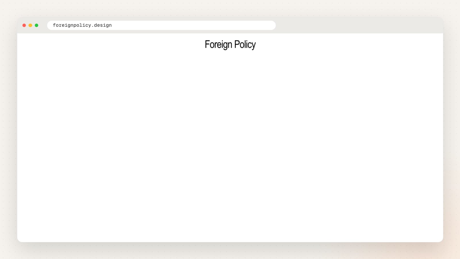 Foreign Policy website homepage