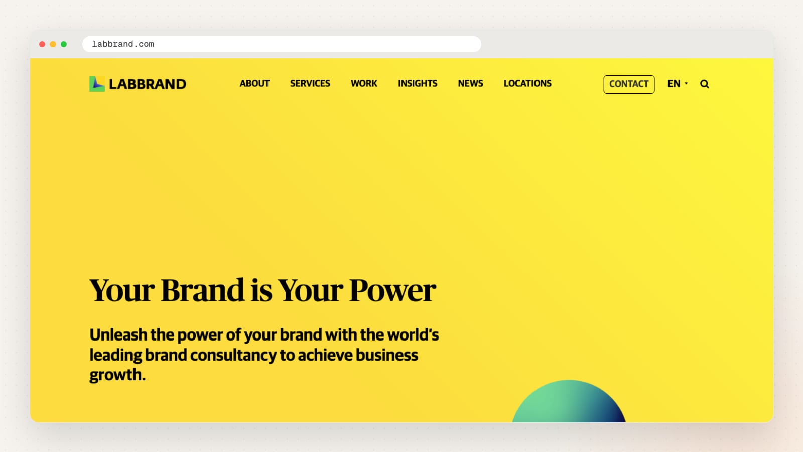 Labbrand website homepage