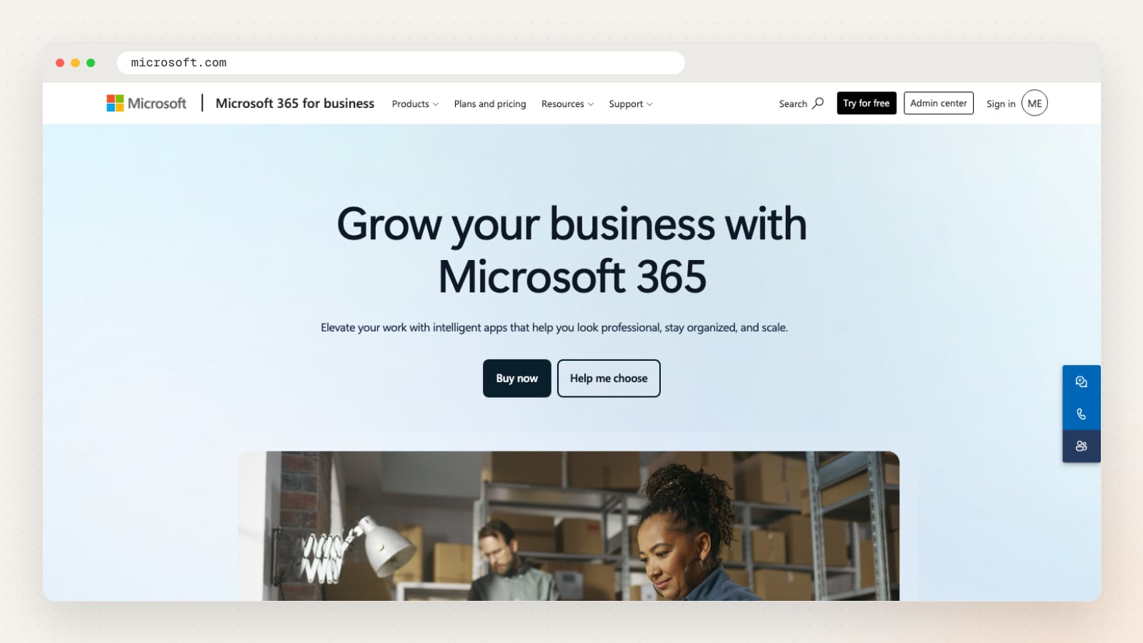 Microsoft 365 website homepage