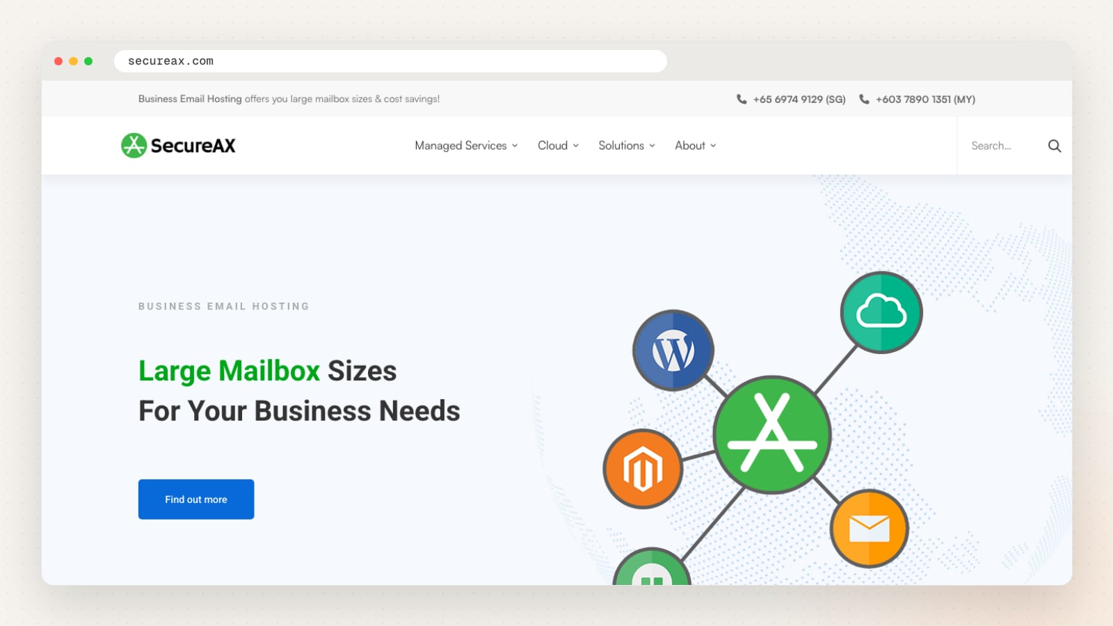SecureAX website homepage
