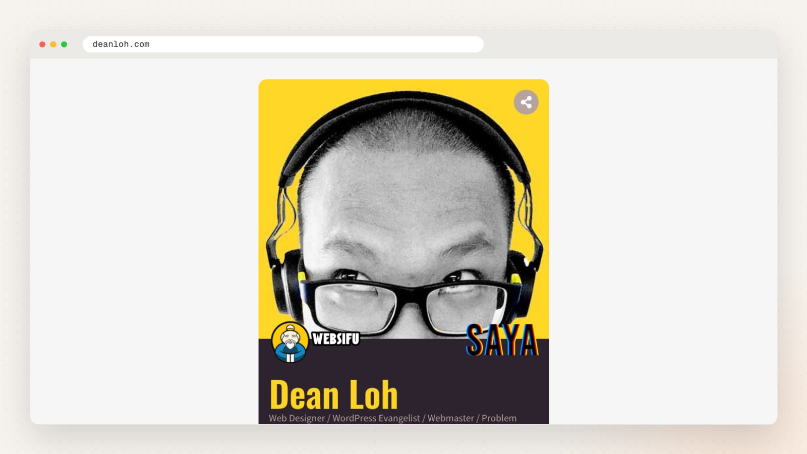 Dean Loh website homepage