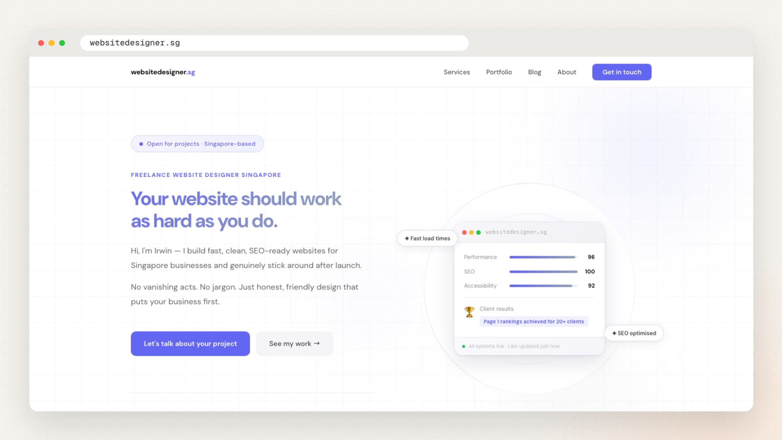 Irwin Lin website homepage
