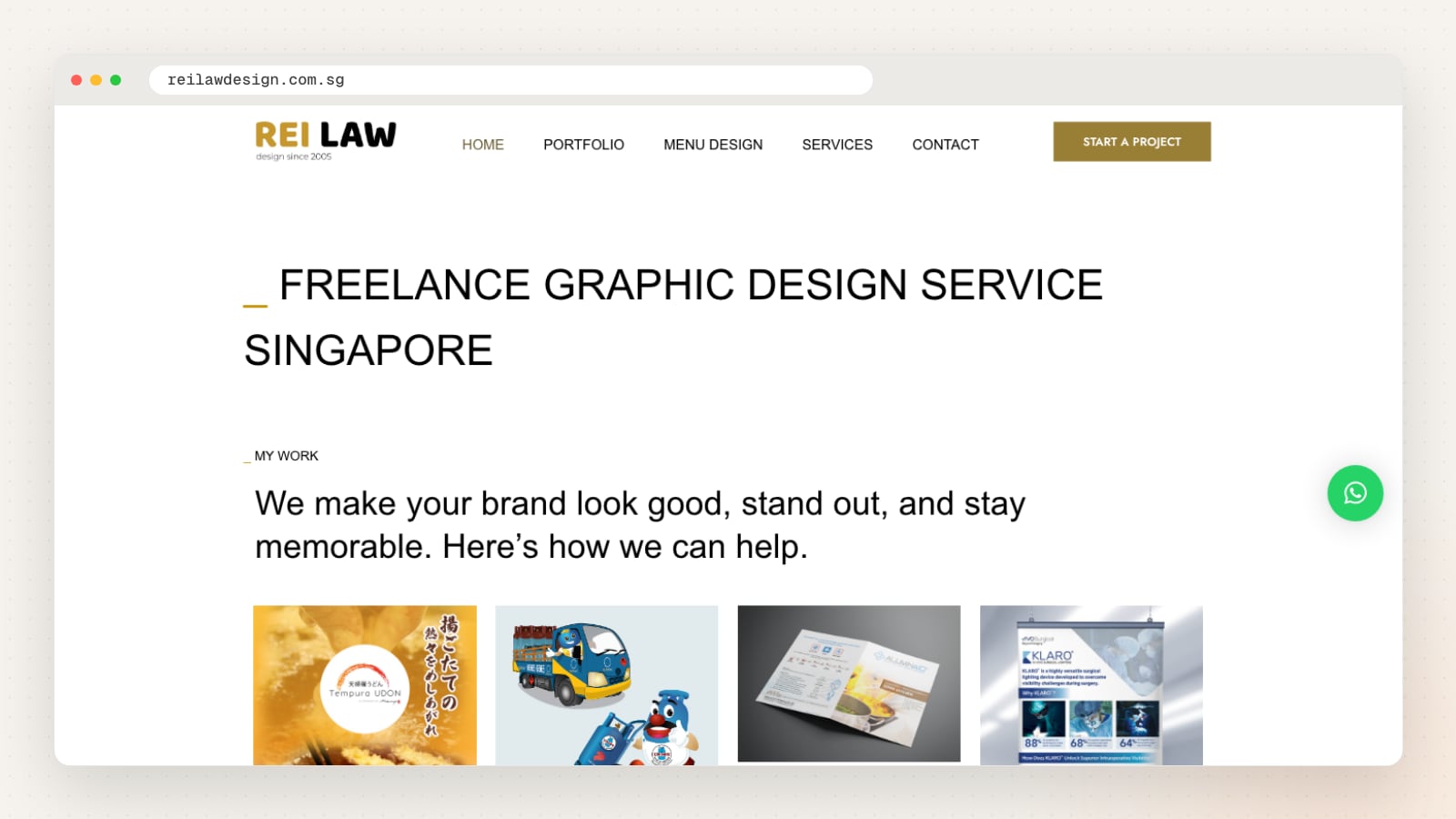 Rei Law Design website homepage