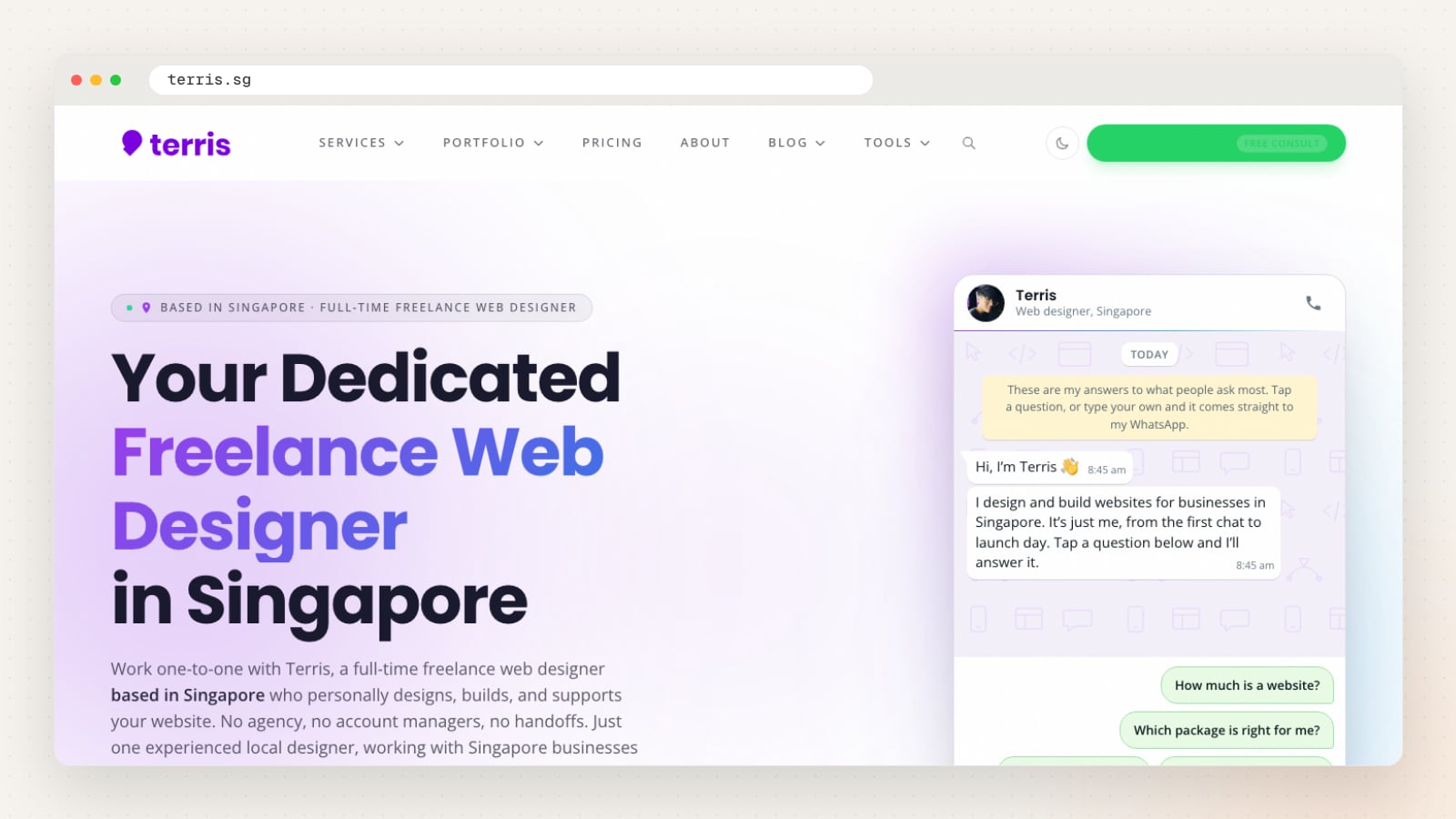 Terris website homepage