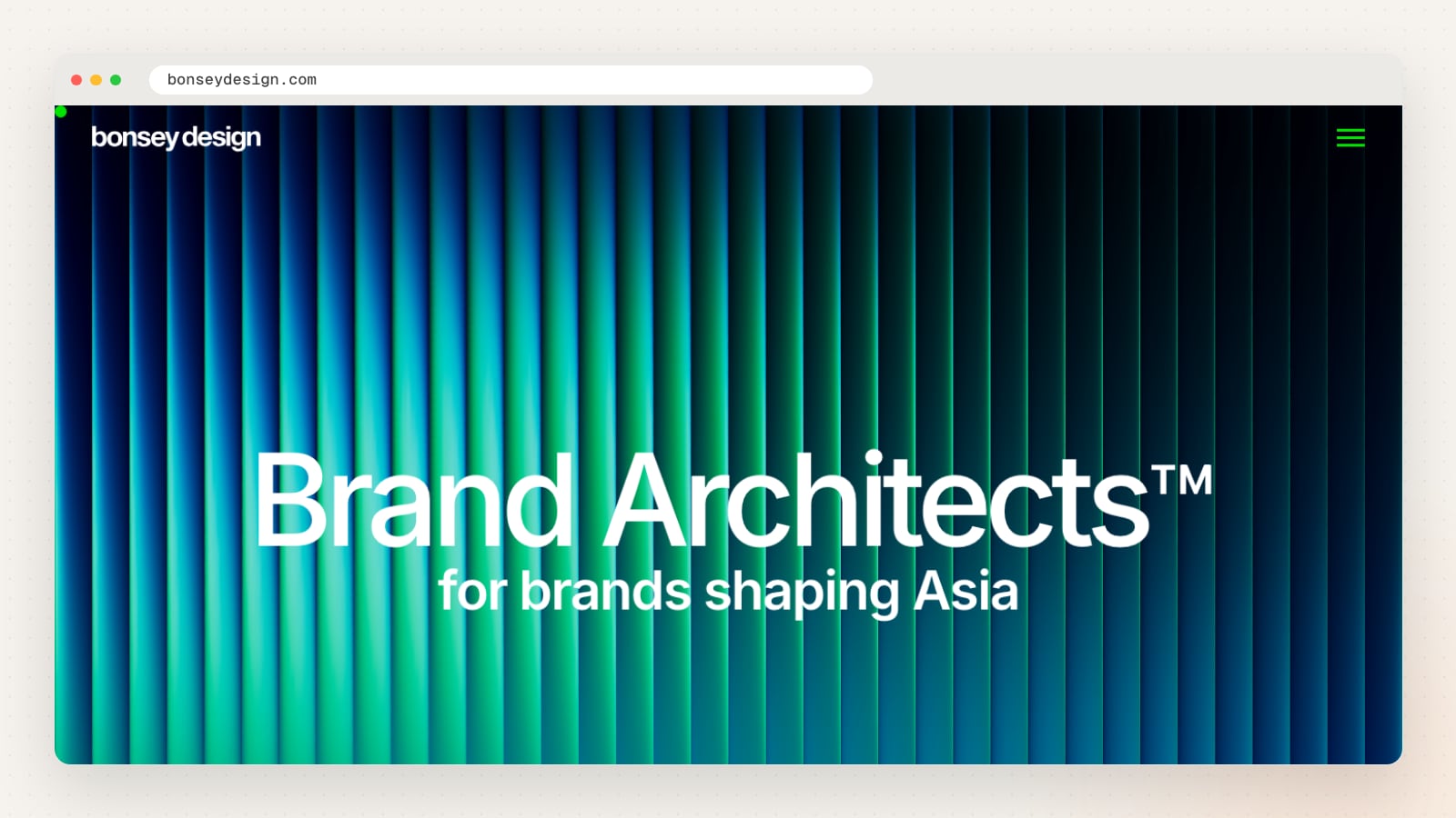Bonsey Design website homepage