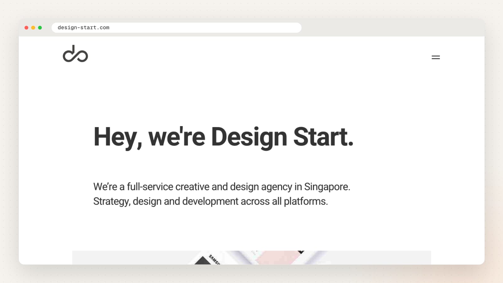 Design Start website homepage