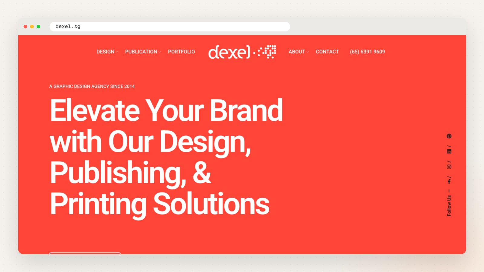 Dexel website homepage