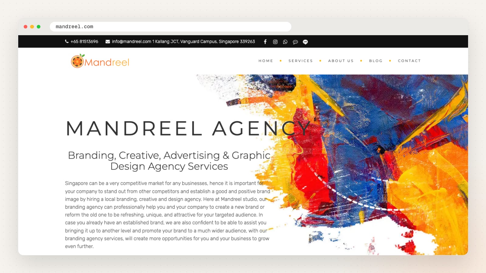 Mandreel website homepage