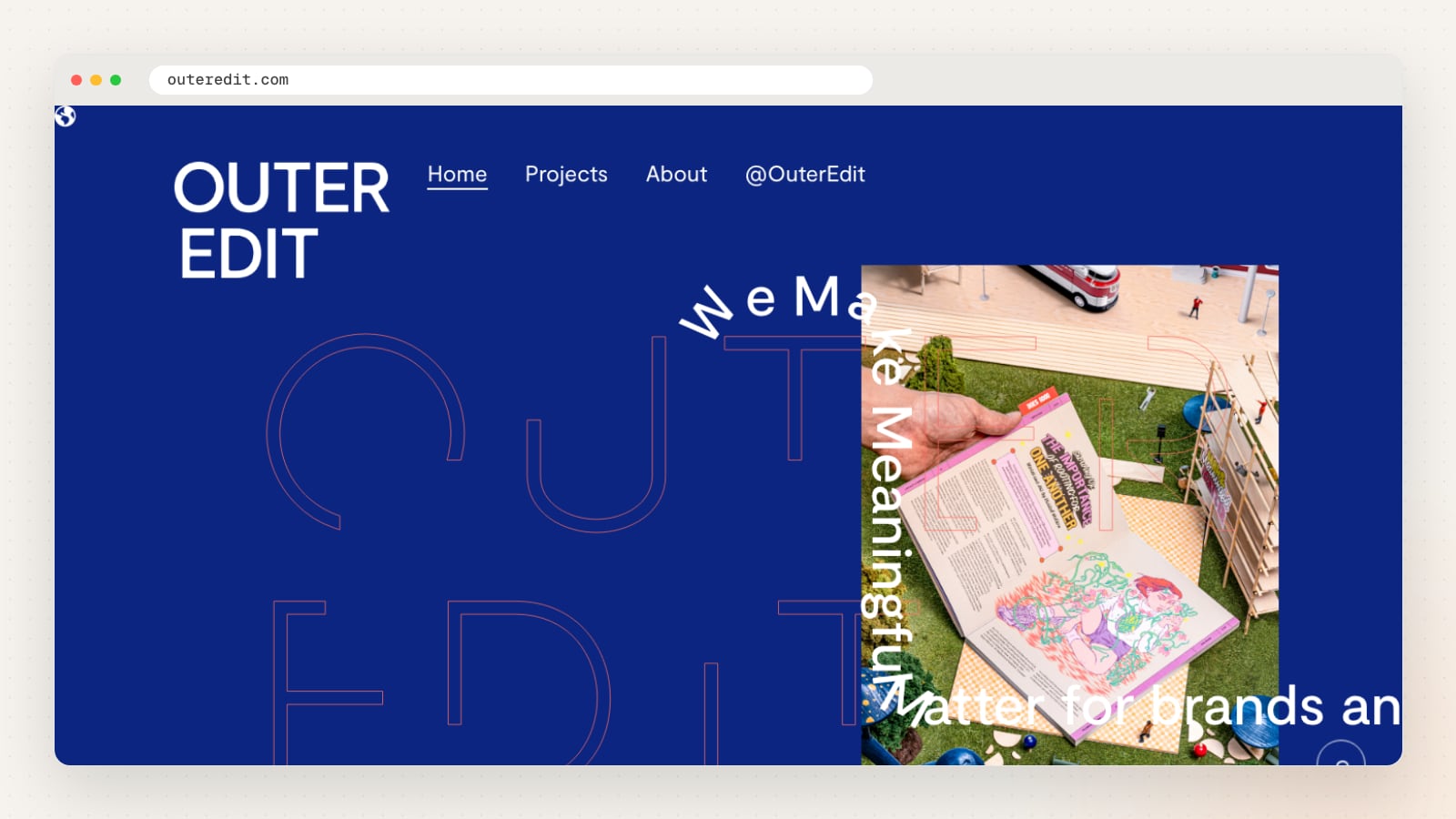 OuterEdit website homepage