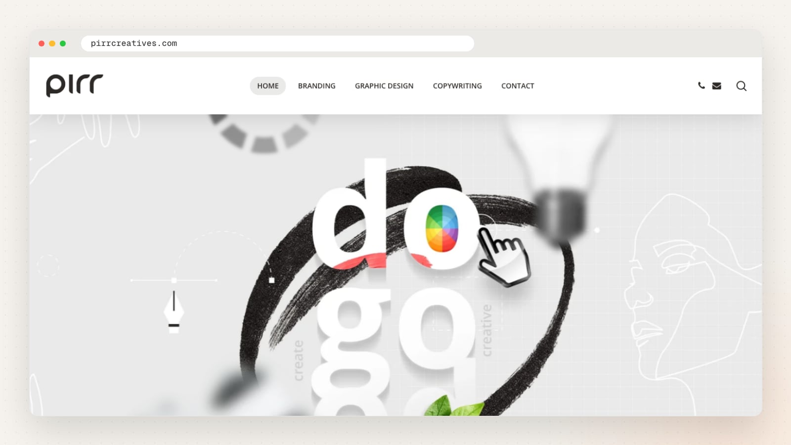 PIRR Creatives website homepage