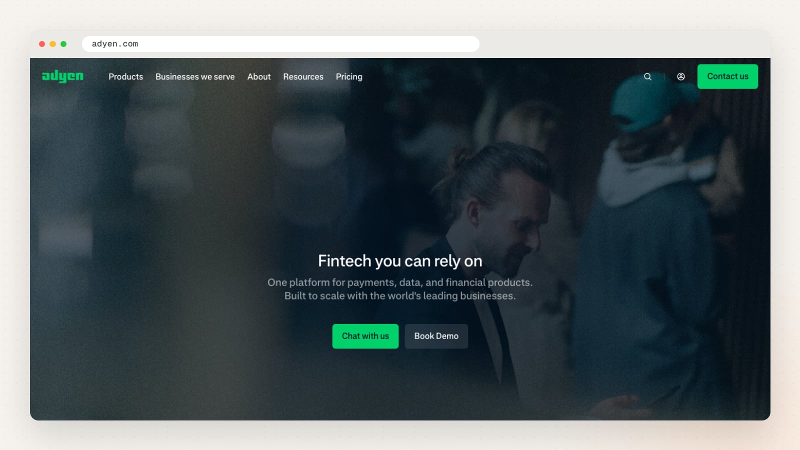 Adyen website homepage