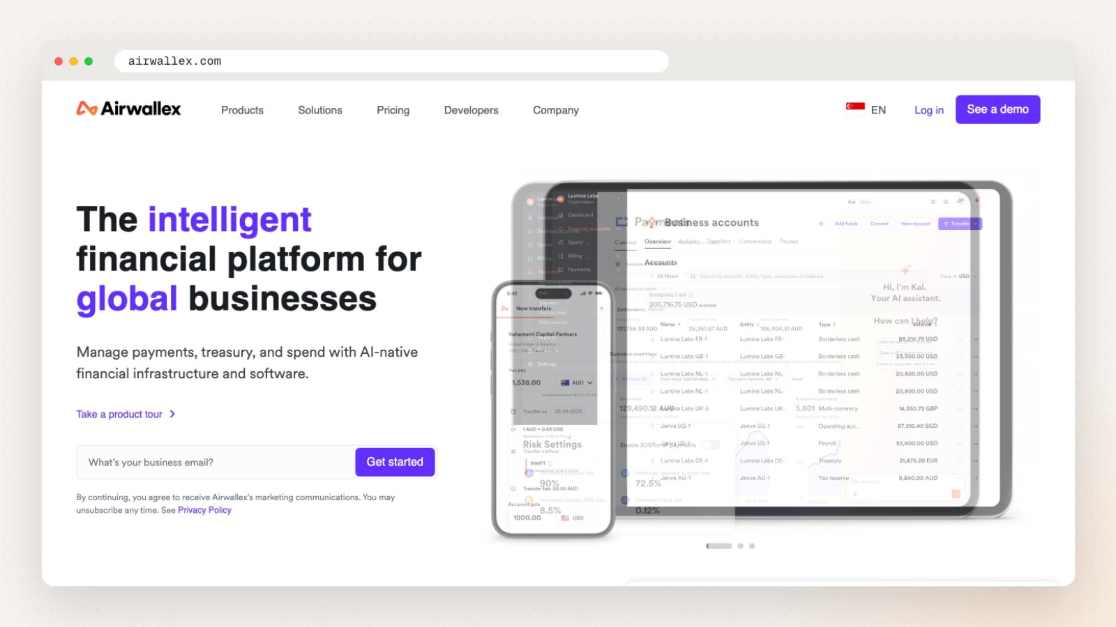 Airwallex website homepage