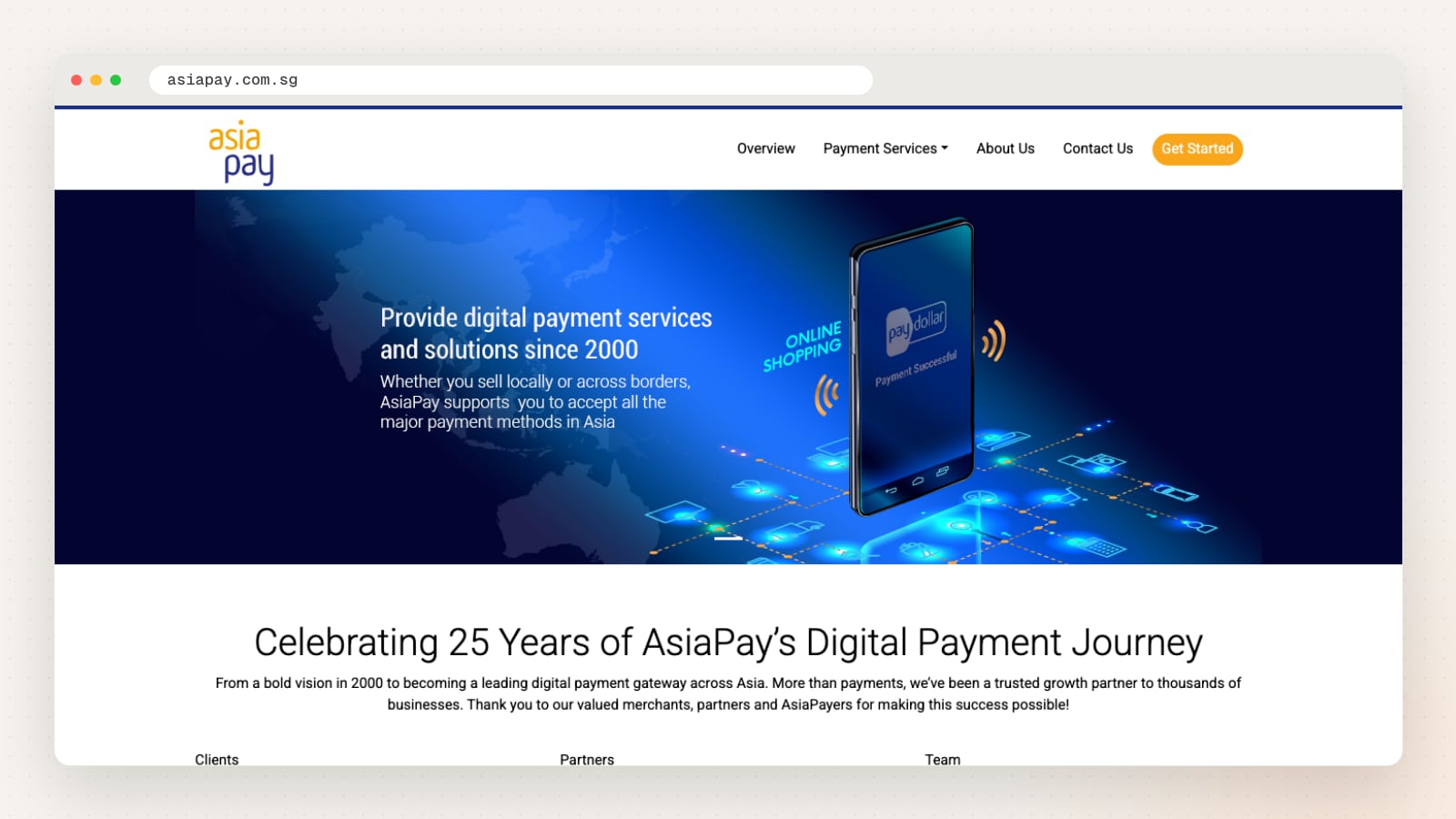 AsiaPay website homepage