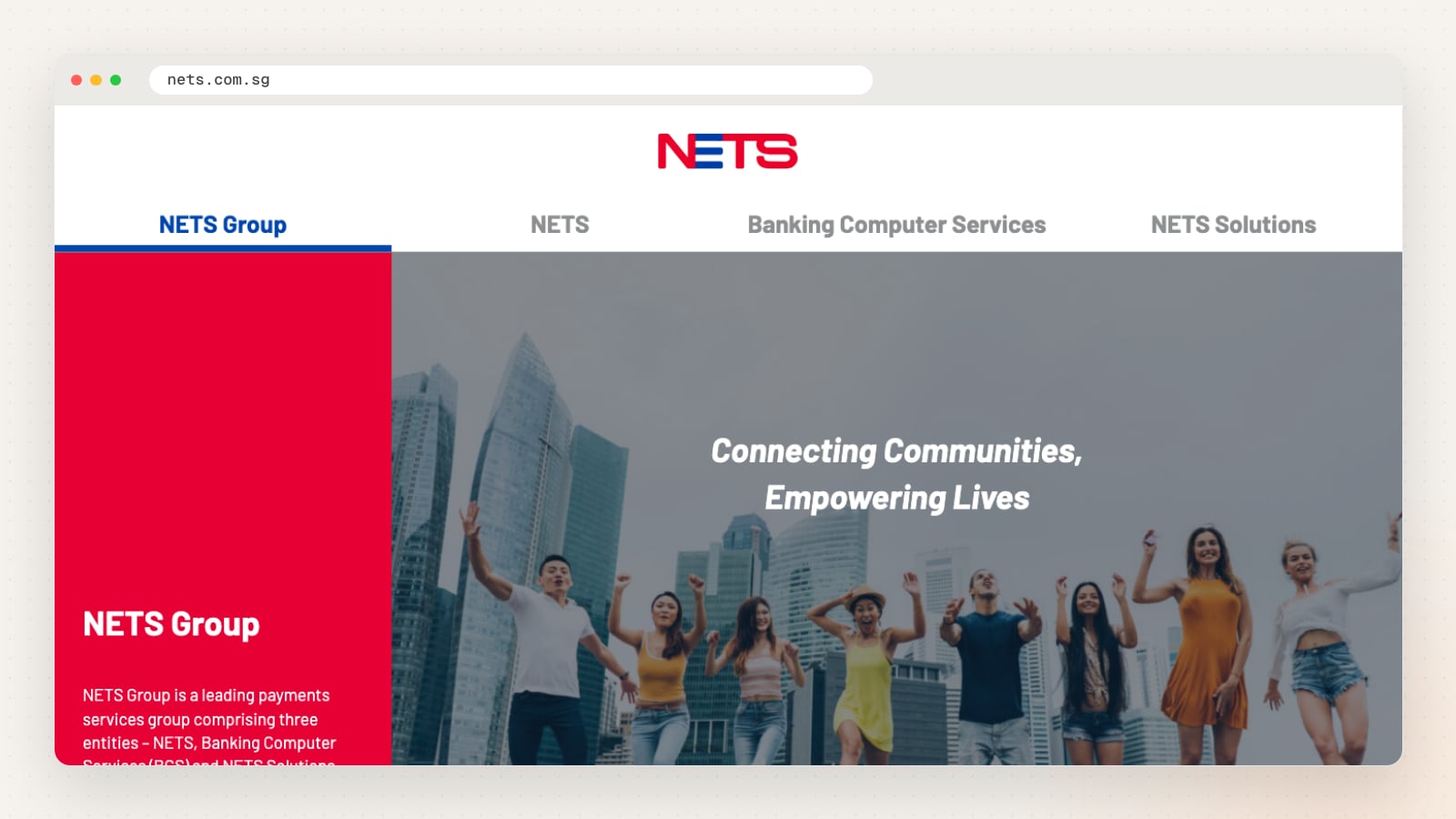 NETS website homepage