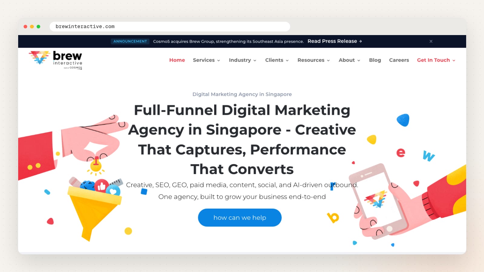 Brew Interactive website homepage