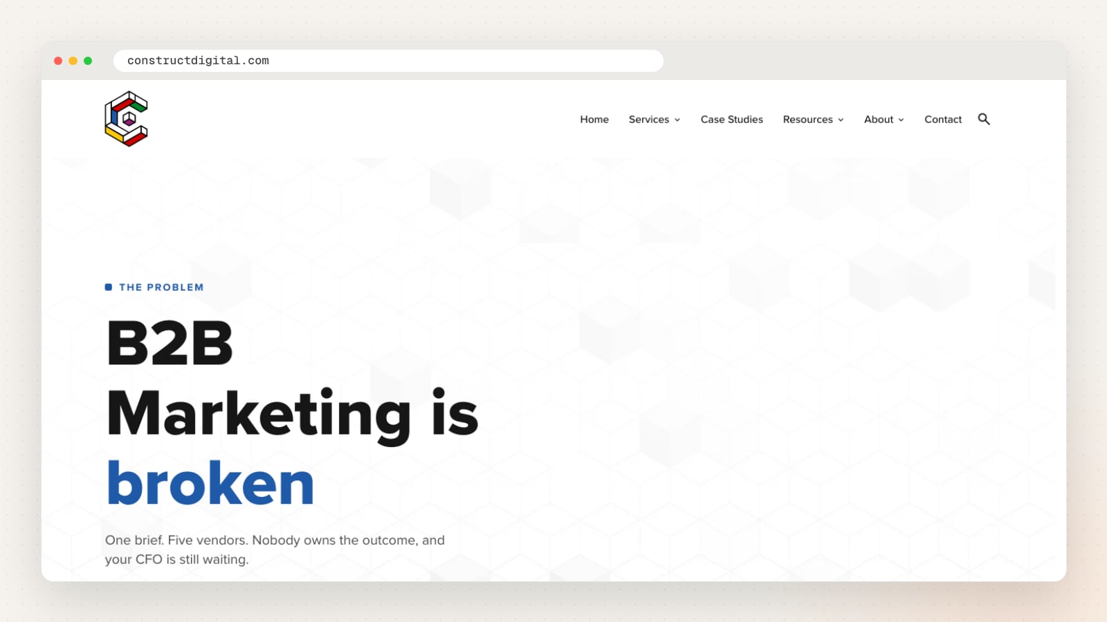 Construct Digital website homepage