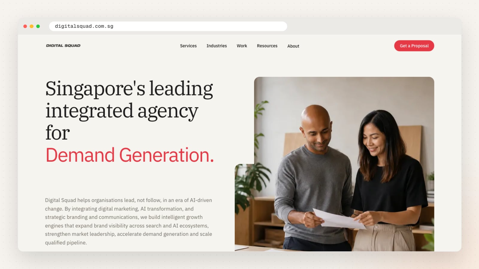 Digital Squad website homepage