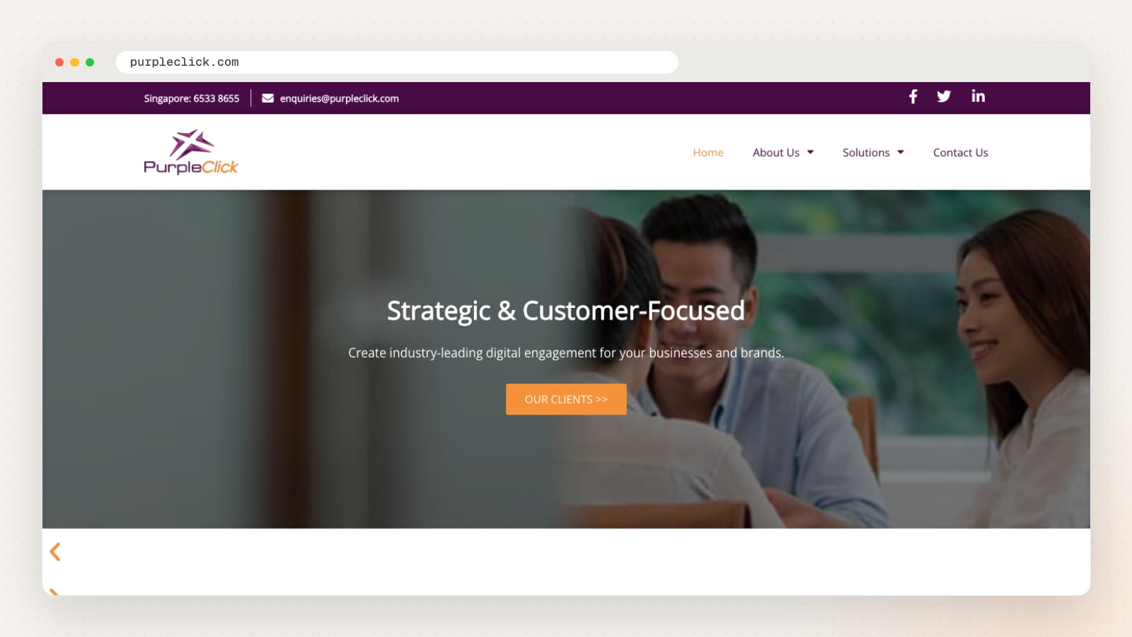PurpleClick website homepage