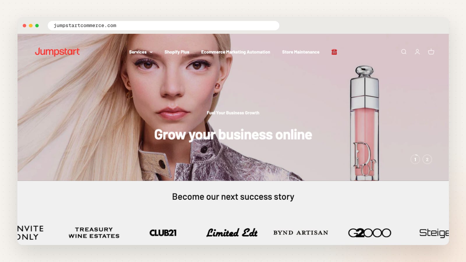 Jumpstart Commerce website homepage