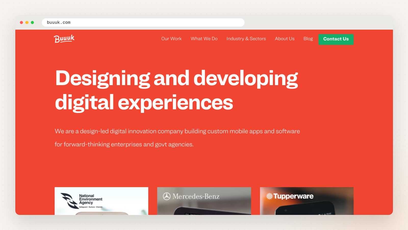 Buuuk website homepage