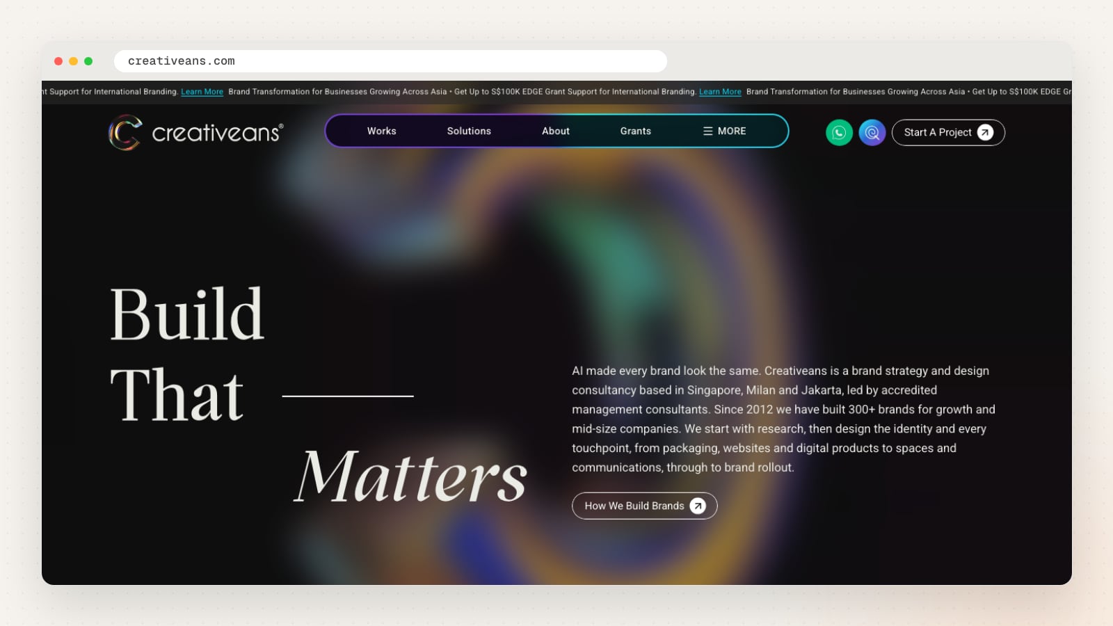 Creativeans website homepage