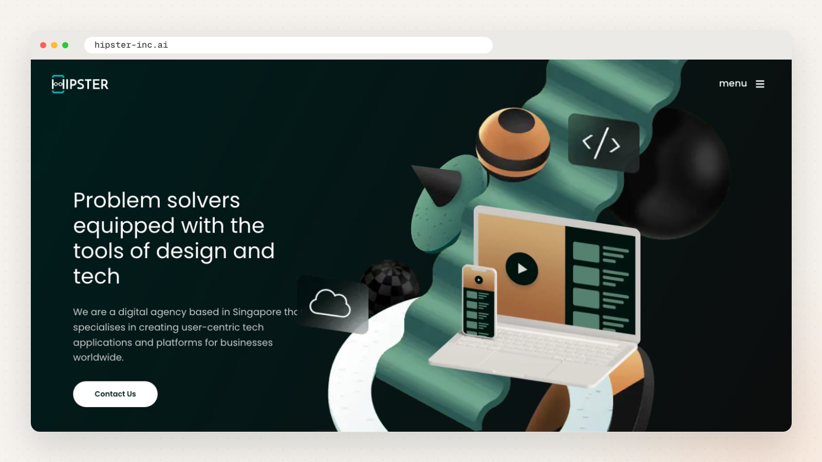 Hipster Inc website homepage