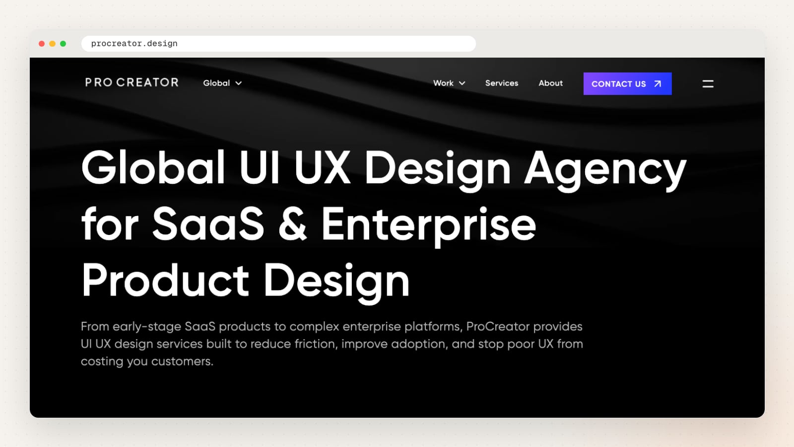 ProCreator website homepage