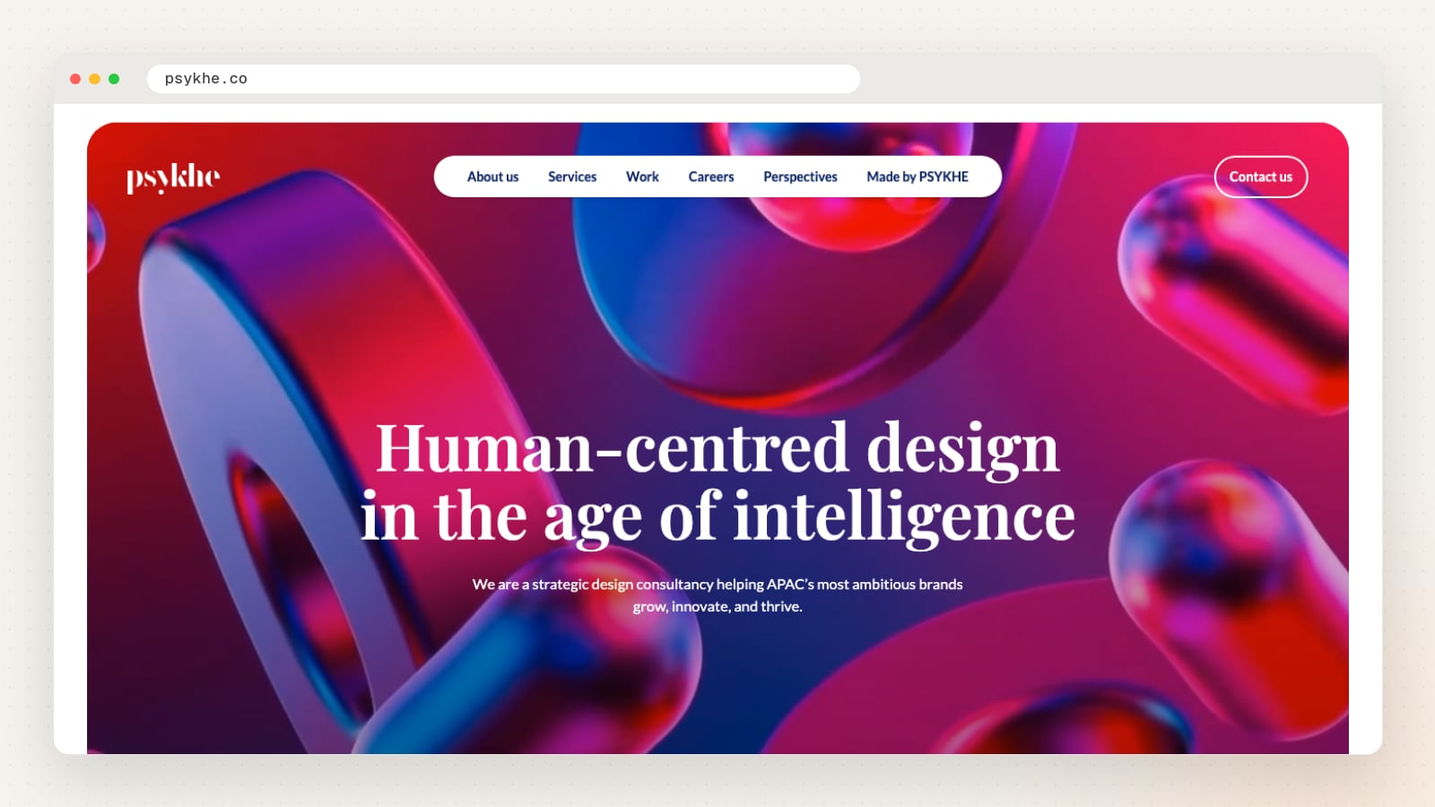 PSYKHE website homepage