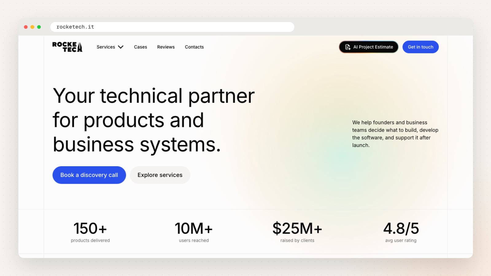 Rocketech website homepage