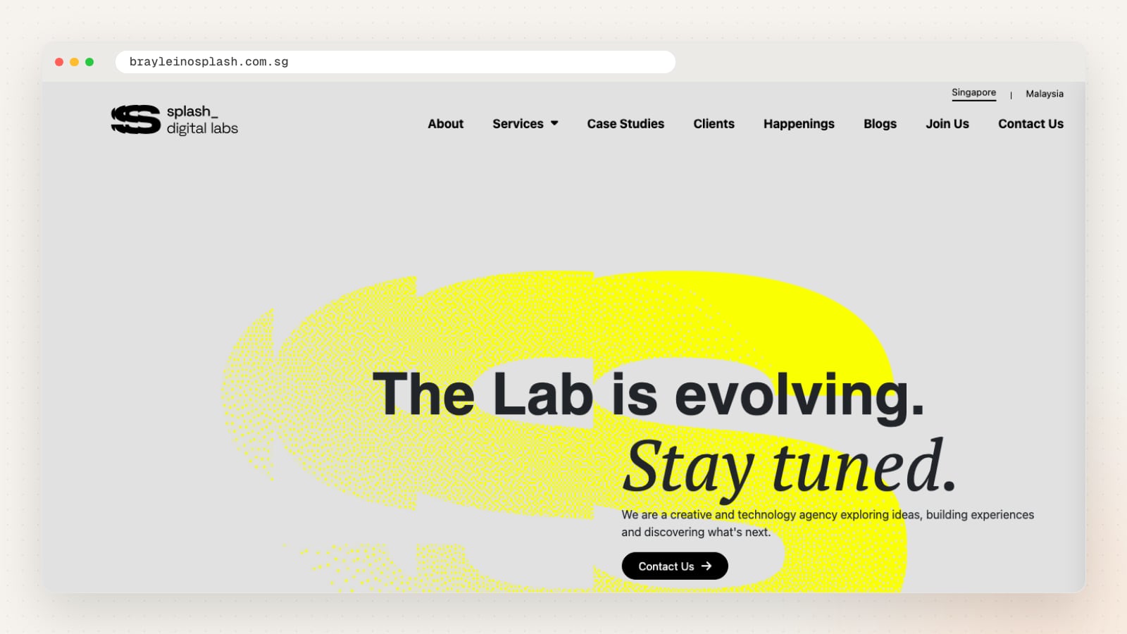 Splash Digital Labs website homepage