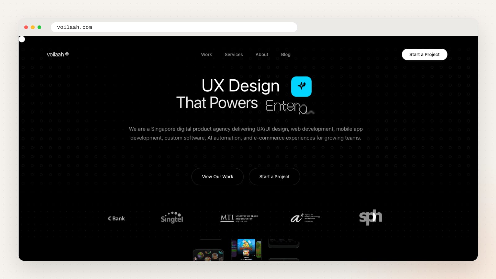 Voilaah website homepage