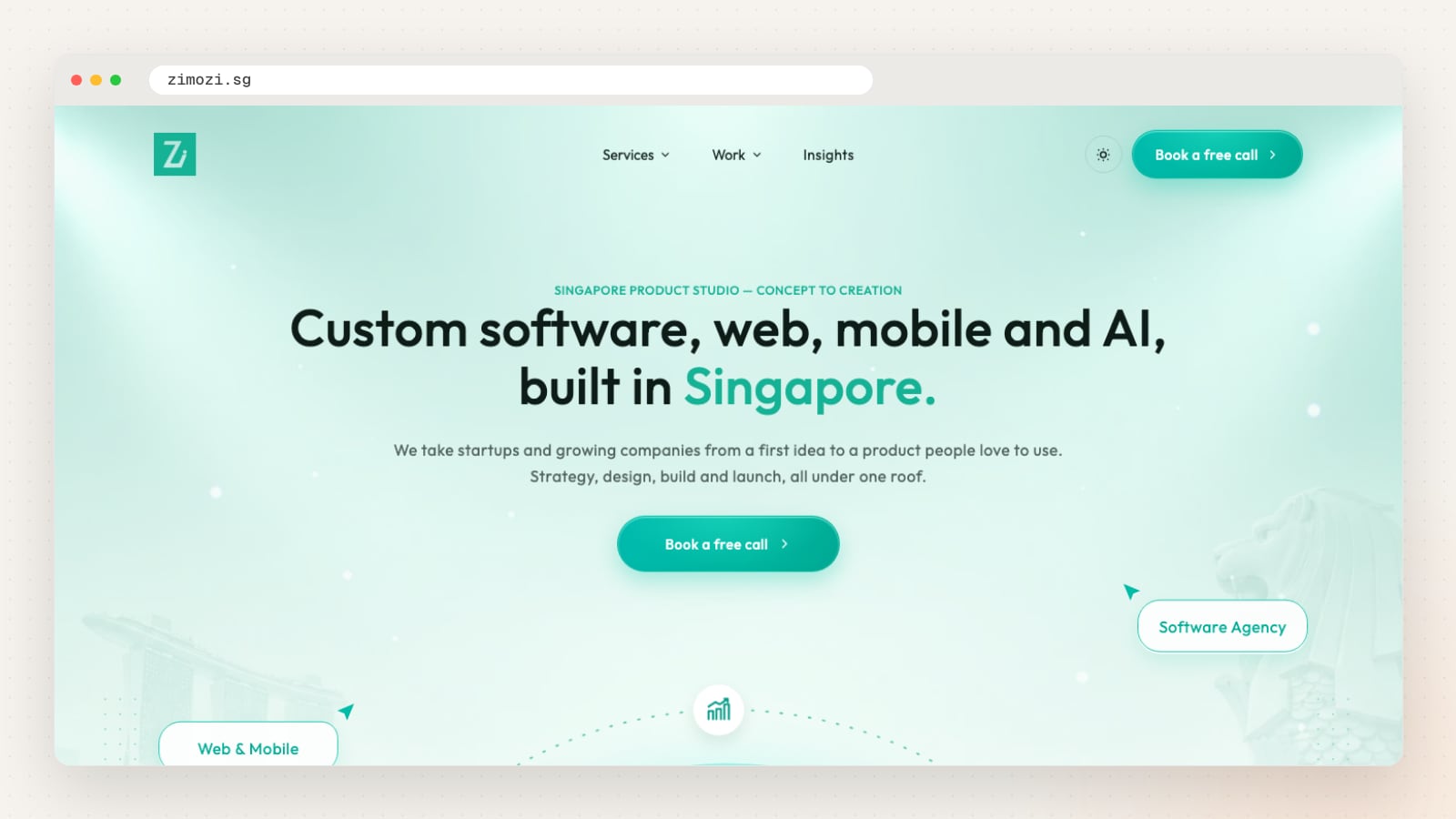 Zimozi website homepage