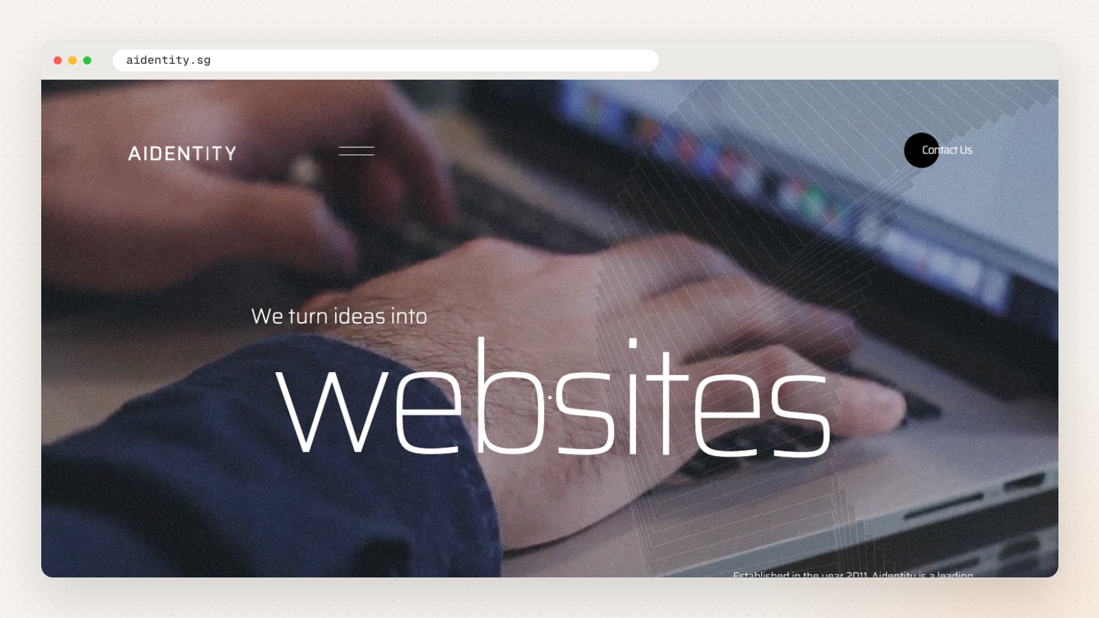 Aidentity website homepage