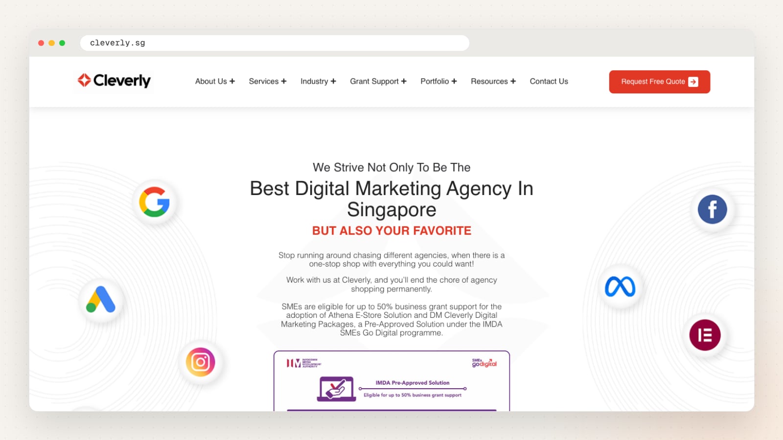 Cleverly SG website homepage