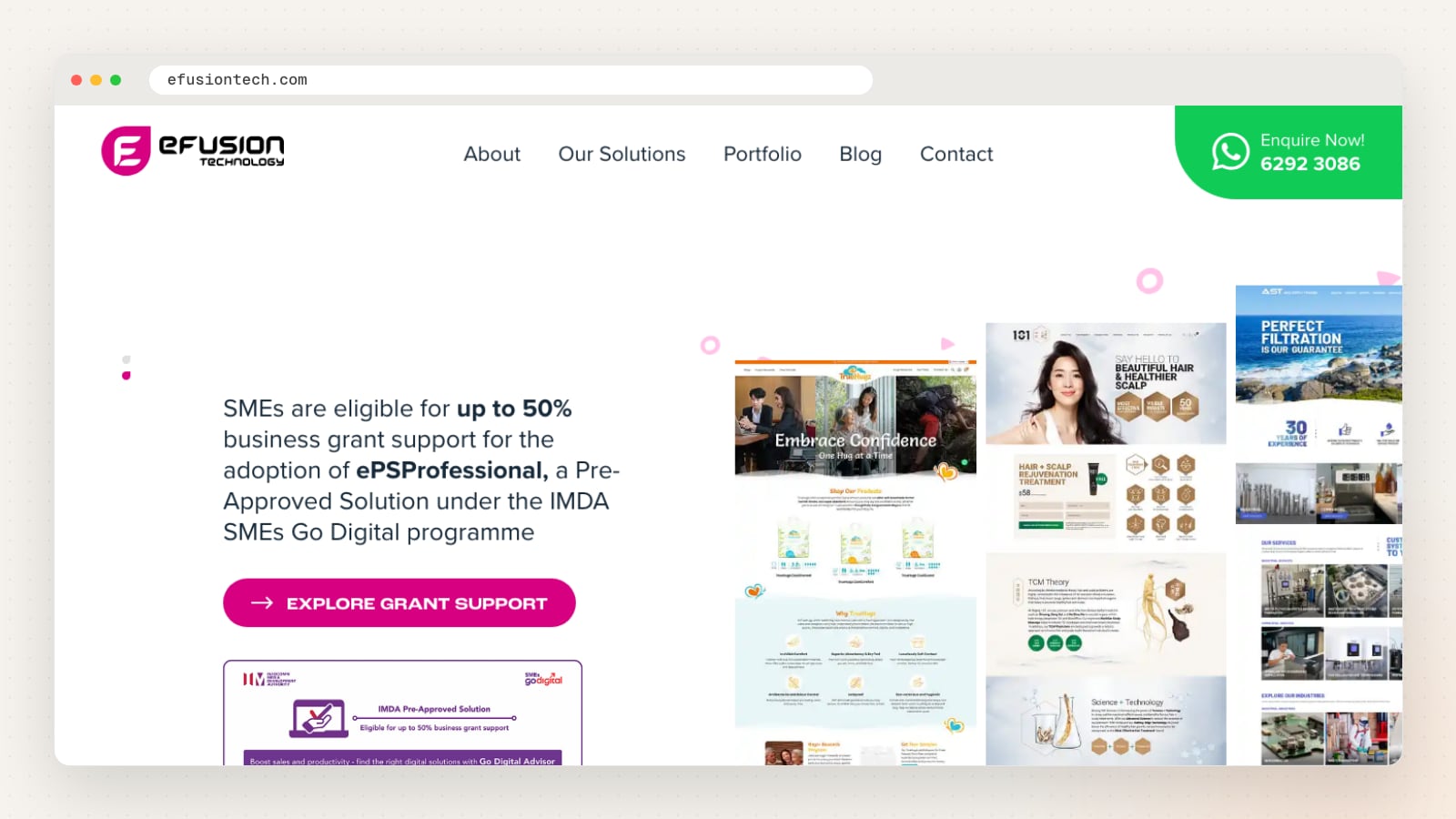 eFusion Technology website homepage
